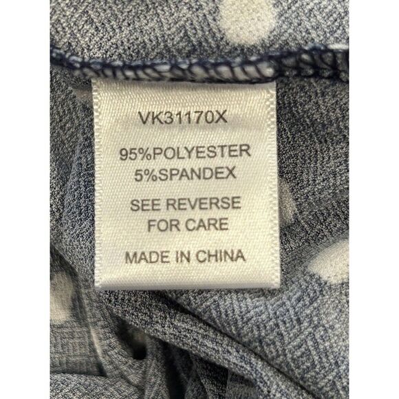 Adrienne Vittadini Navy Blouse w/ White Polka Dots Womens Size 1X - Picture 4 of 5